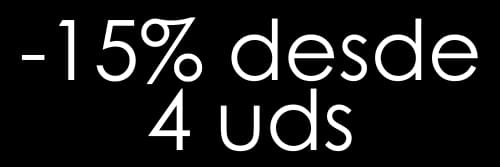 15% de descuento al añadir 4 o más uds